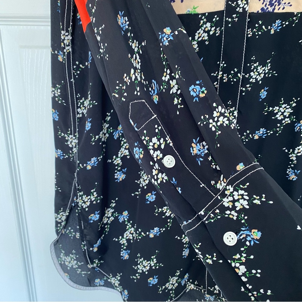 Malene Birger Luccah Floral Print Silk Blend Blouse Tunic Size Medium - Picture 6 of 13